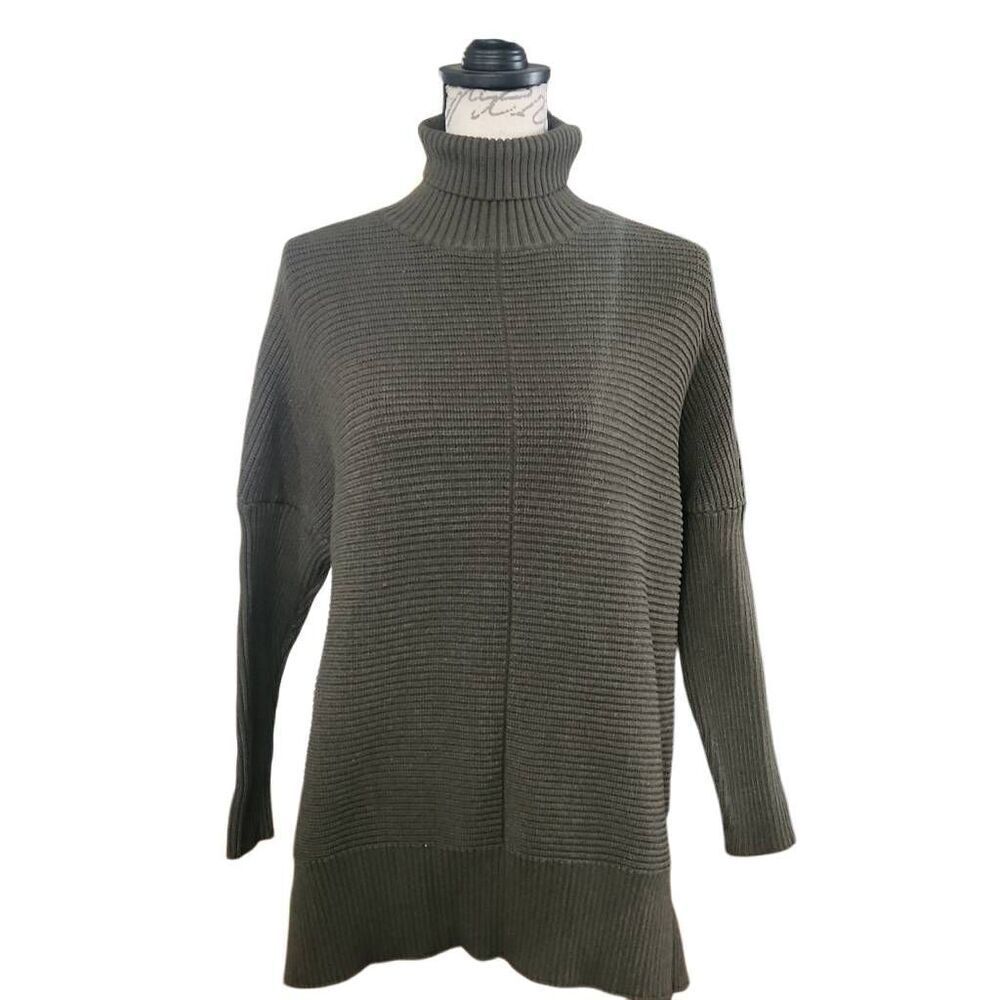 Pretty Garden Women's Size XL Olive Green Ribbed Turtleneck Sweater